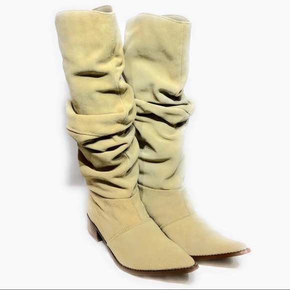 Tan Suede Knee High Boots Size 8 1/2 - Picture 3 of 8